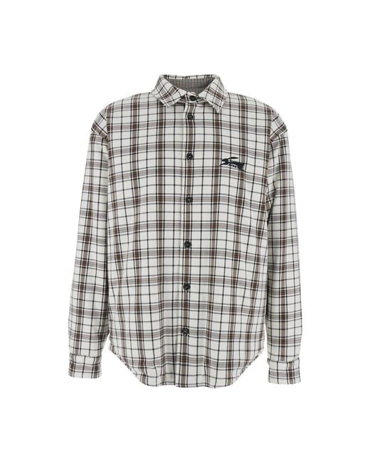 MSGM Overhemden ,Veelkleurig ,Polyester Wit Jack Shirt in het Gray voor heren