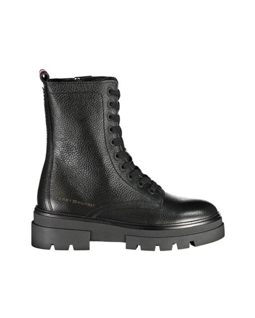 Tommy Hilfiger Black Lace-Up Boots
