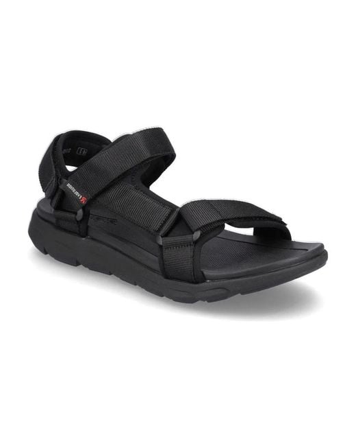 Rieker Black Flat Sandals for men