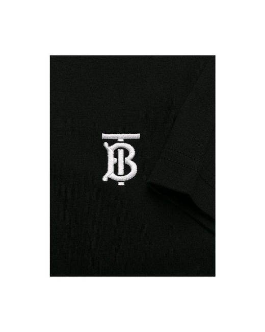 Burberry Schwarzes t-shirt mit gesticktem logo in Black für Herren