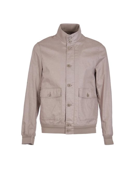 DUNO Jassen ,Linnen Sand Bomber Jacket in het Gray voor heren