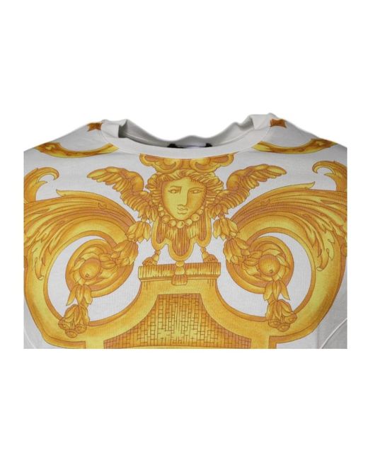 Versace Tops ,Wit ,Katoen Medusa Print Cotton Crew Neck T-Shirt in het Gray voor heren