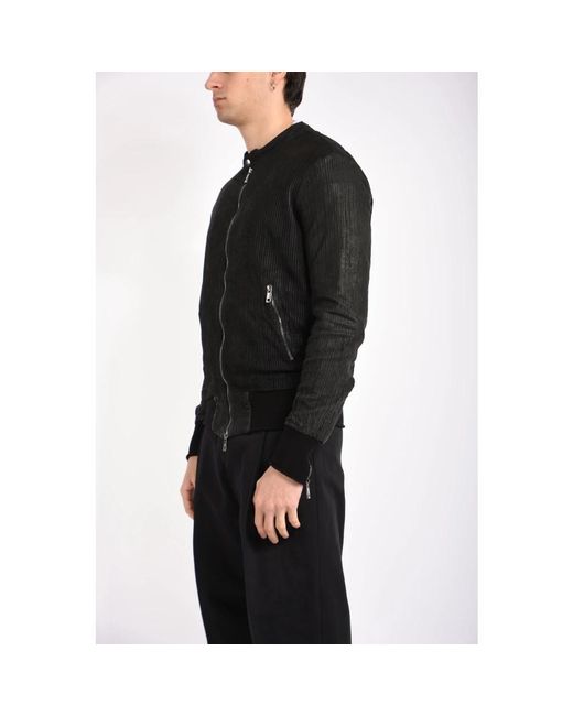 Giorgio Brato Black Bomber Jackets for men