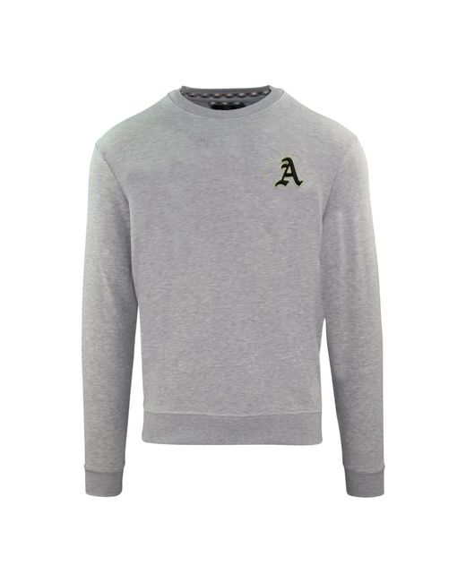 Aquascutum Baumwoll-sweatshirt einfarbig in Gray für Herren