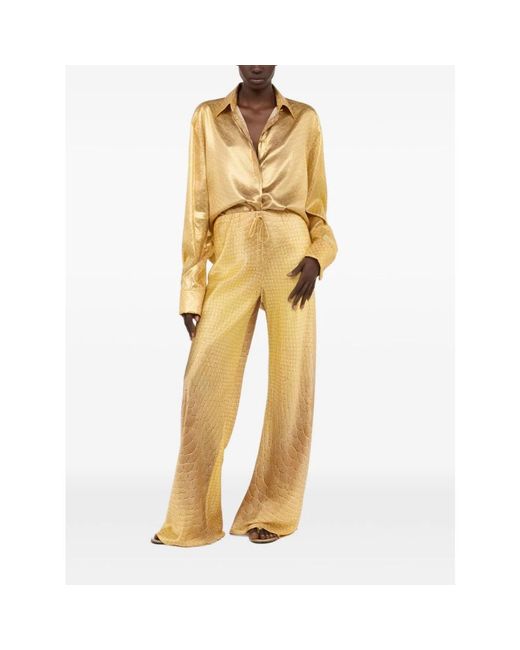 Roberto Cavalli Metallic Wide Trousers