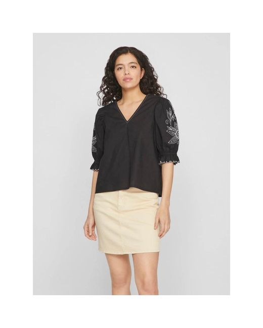 Blouses Vila en coloris Black