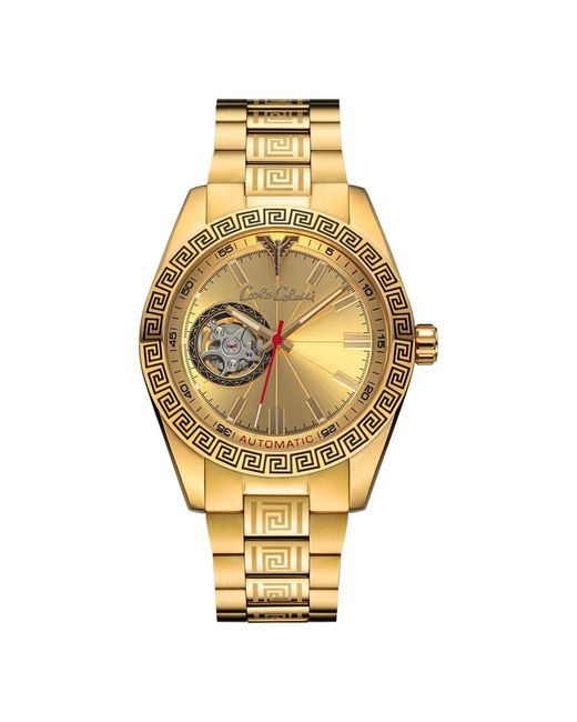 carlo colucci Luxus-Edelstahl-Uhr Duregon in Metallic für Herren