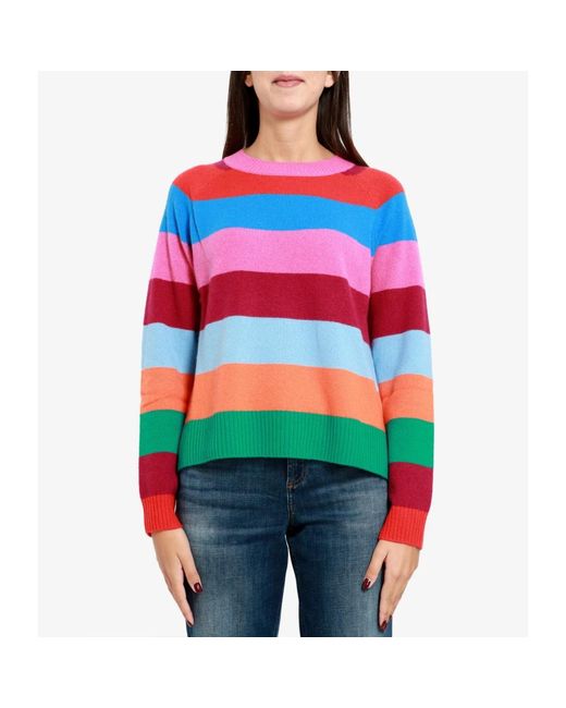 Weekend by Maxmara Red Cashmere Rundhals-Pullover