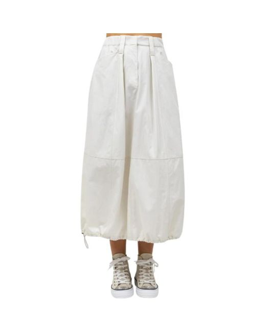Brunello Cucinelli White Elegant skirts collection