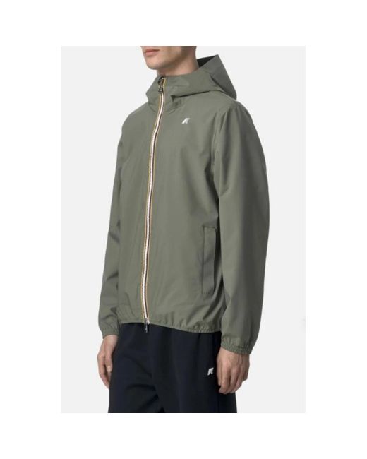 K-Way Jassen ,Groen ,Polyester Jack Stretch Dot in het Gray voor heren