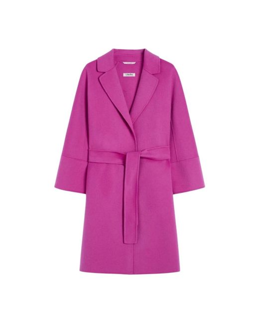 Max Mara Purple Belted Coats