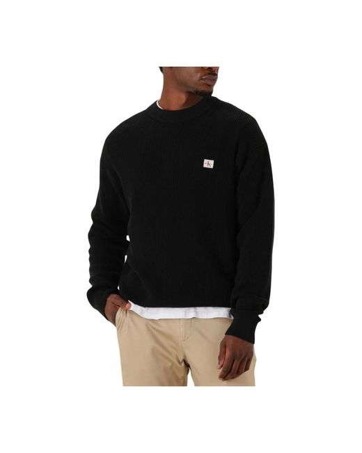 Calvin Klein Round-Neck Knitwear in het Black voor heren