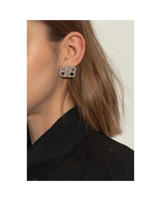 Earrings Balenciaga de color Metallic