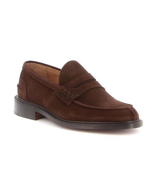 Tricker's Schoenen ,Bruin ,Suède Chocolade Suède Loafer Met Leren Zool in het Brown voor heren