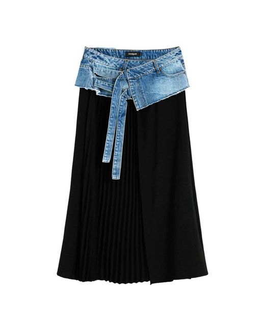 Desigual Blue Midi Skirts