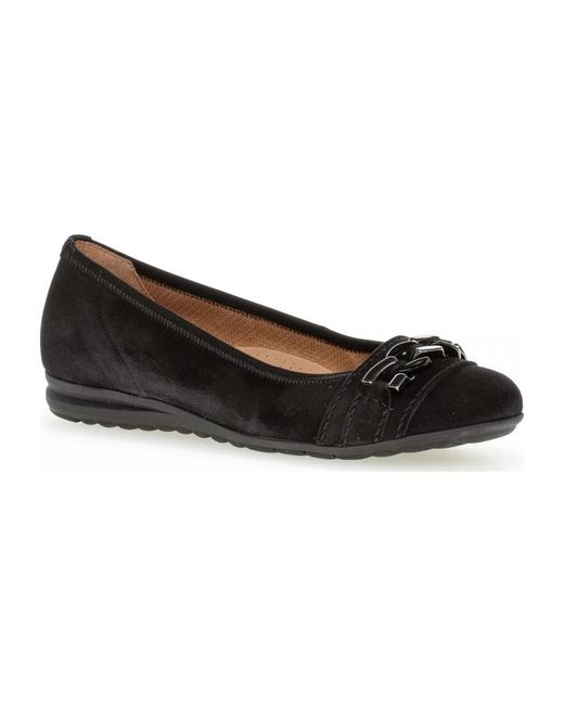 Gabor Black Ballerina Shoes