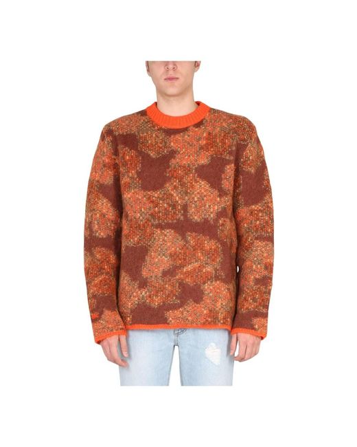 ERL Orange Round-Neck Knitwear for men