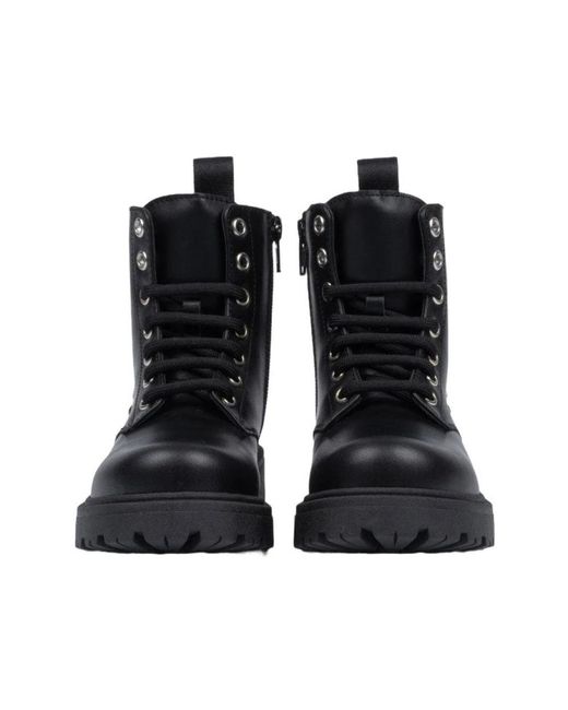 Moschino Black Lace-Up Boots