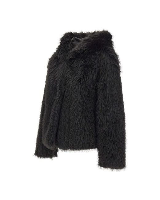 Kaos Black Faux Fur & Shearling Jackets