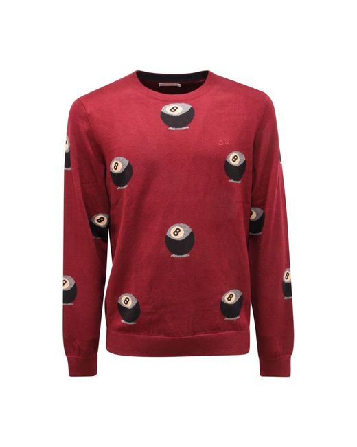 Sun 68 Red Round-Neck Knitwear for men
