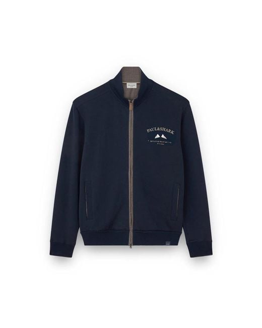 Paul & Shark Bestickter X-Soft Baumwoll-Sweatshirt in Blue für Herren
