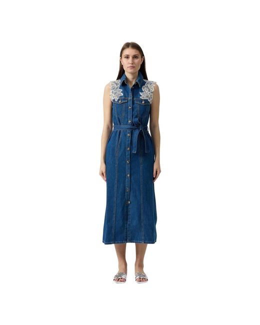 Ermanno Scervino Blue Shirt Dresses