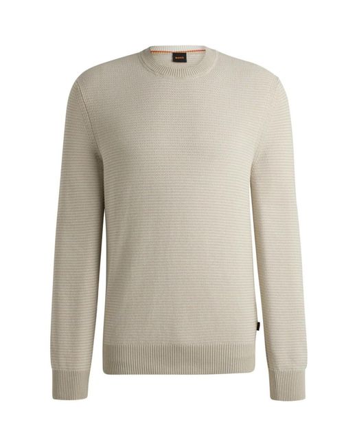 Round-Neck Knitwear di Boss in Gray da Uomo