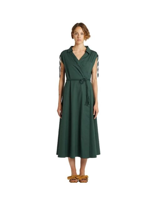 Marella Kleedjes ,Groen ,Polyester Midi Jurk in het Green
