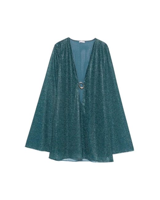 Oseree Kleedjes ,Groen ,Lumière V-Neck Mini Jurk in het Blue