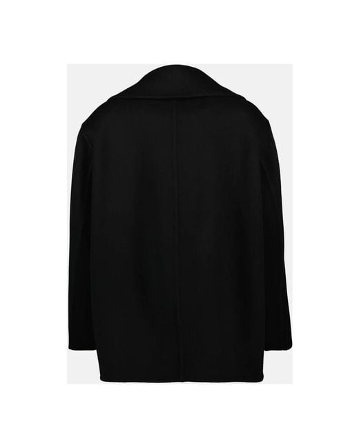 Saint Laurent Black Double-Breasted Coats