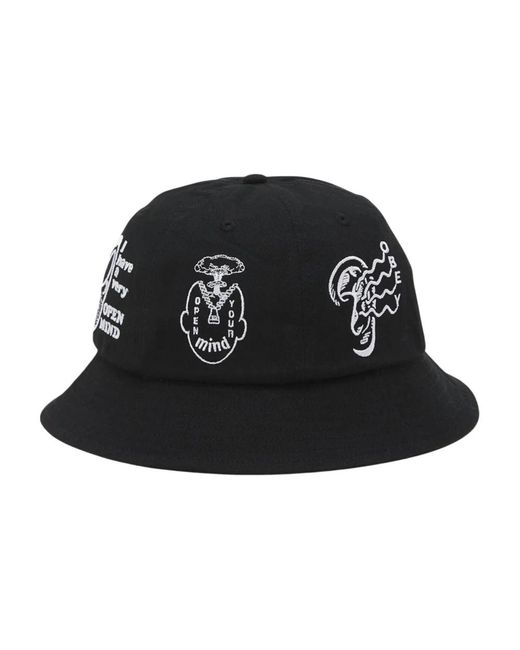 Obey Printed 6 Panel Bucket Hat in het Black voor heren