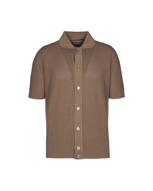 FILIPPO DE LAURENTIIS Brown Short Sleeve Shirts for men