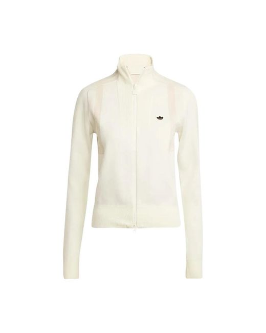 Adidas Fitness ,Wit ,Katoen Gebreid Trainingsjack in het White