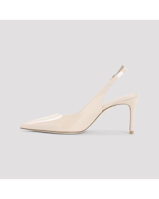 Stuart Weitzman White Power 75 Slingback Pumps