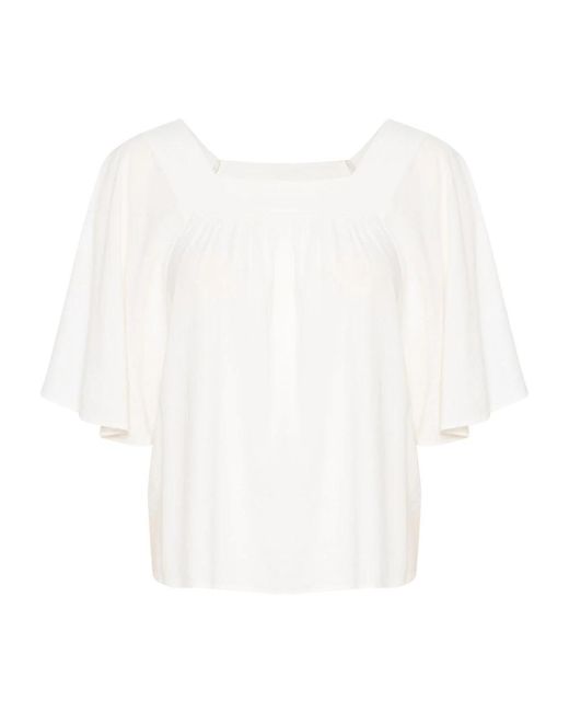 Silueta suelta top blanco blusa Inwear de color White
