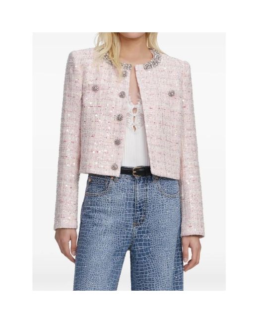Self-Portrait Gray Tweed Jackets