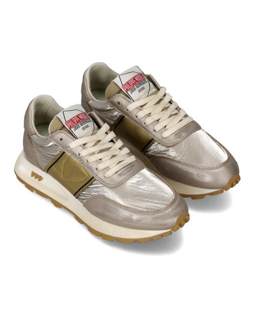 Philippe Model Schoenen ,Grijs ,Leer Mandje Tour Hardlopen Vrouw in het Multicolor