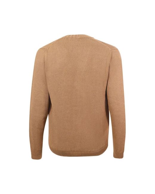 Zanone Baumwollpullover Mit Knopfleiste Sand in Natural für Herren