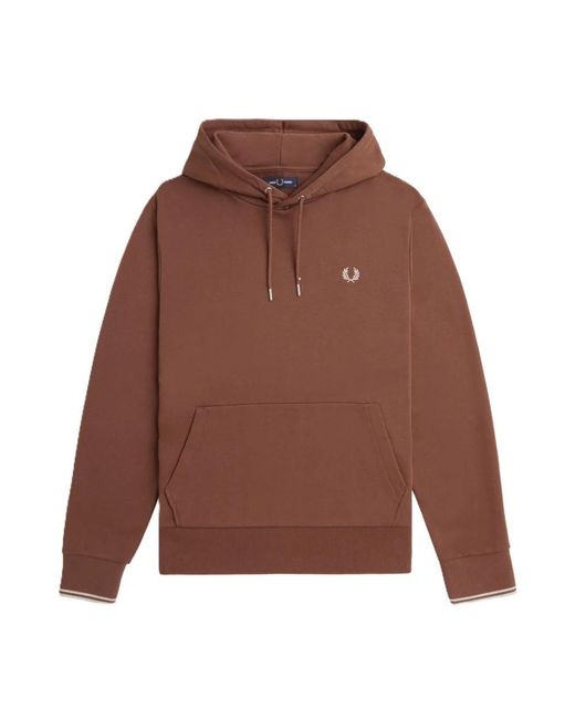 Fred Perry Hoodies & Sweatvesten ,Bruin ,Katoen Bruine Hoodie Sweatshirt in het Brown voor heren