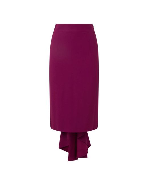 Moschino Fitted Midi Skirt With Ruched Hem in het Purple