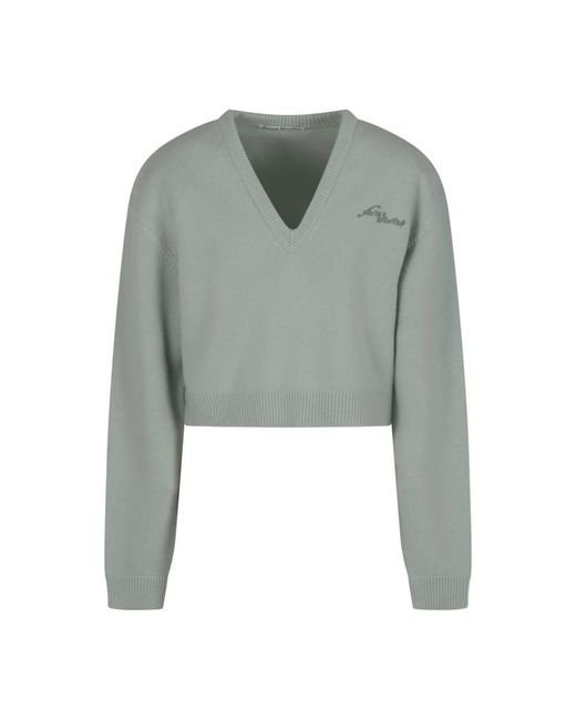 Acne Green V-Neck Knitwear