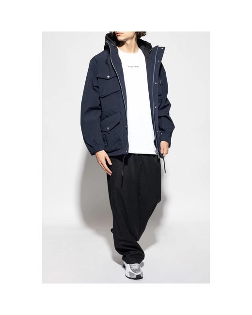 Moose Knuckles Jassen ,Blauw ,Hooded Jacket in het Blue voor heren