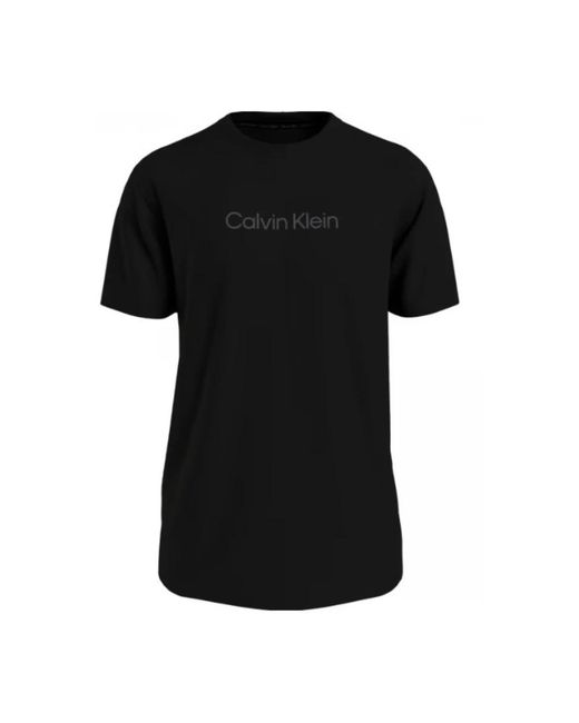 Calvin Klein Tops ,Zwart ,Katoen Logo T-Shirt Met Ronde Hals in het Black voor heren
