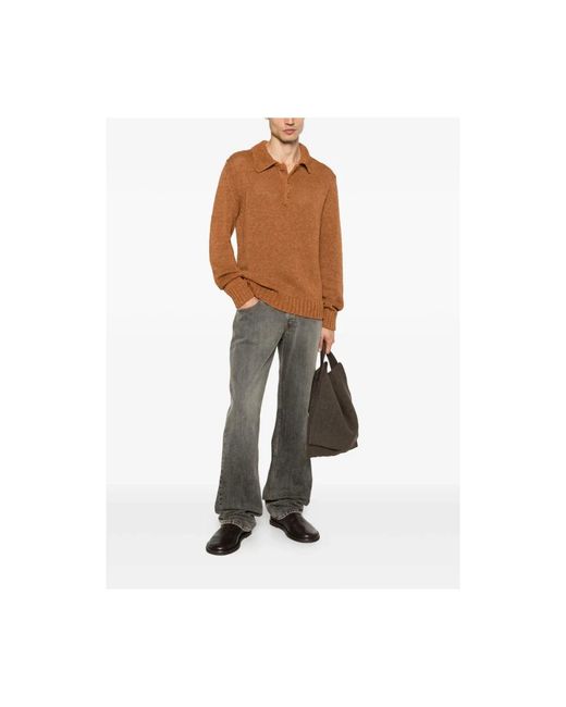 sunflower Brown Round-Neck Knitwear for men