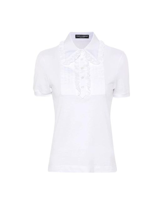 Dolce & Gabbana White Polo Shirts