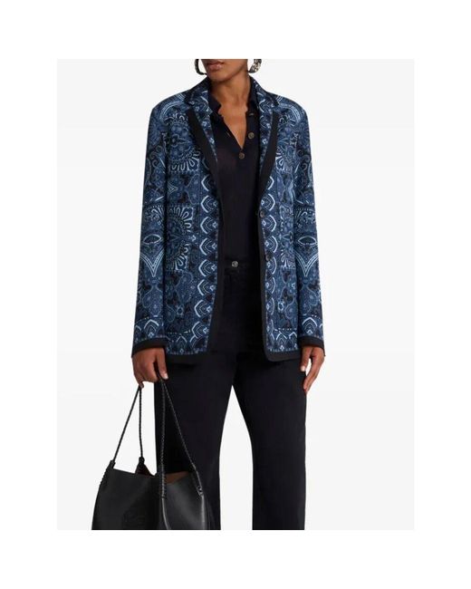 Etro Blue Blaue Jacke Mit Lockerer Passform Und Knöpfen