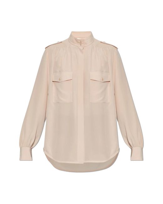 Chloé Overhemden ,Roze ,Silk Shirt in het Natural