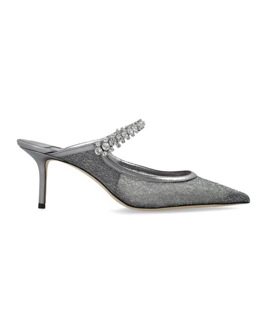 Jimmy Choo Gray Heeled Mules