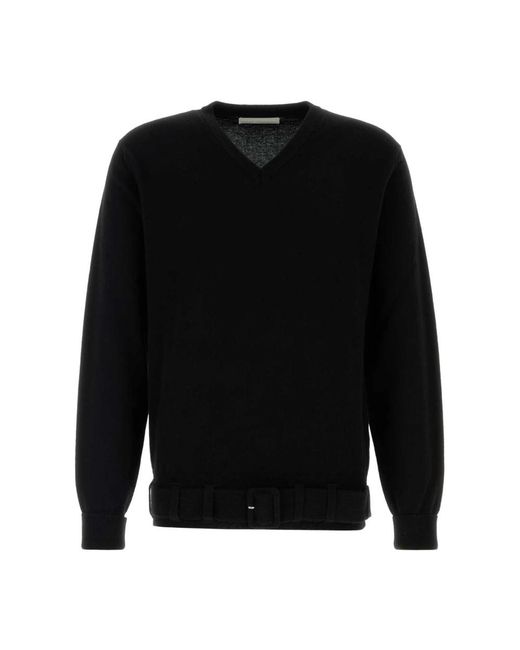 Random Identities Truien & Vesten ,Zwart ,Wol Cashmere Trui Met Riem in het Black voor heren