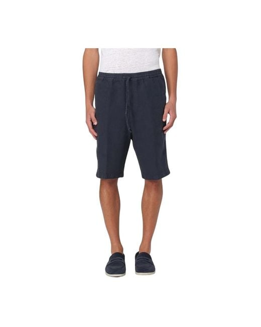 120% Lino Blue Casual Shorts for men